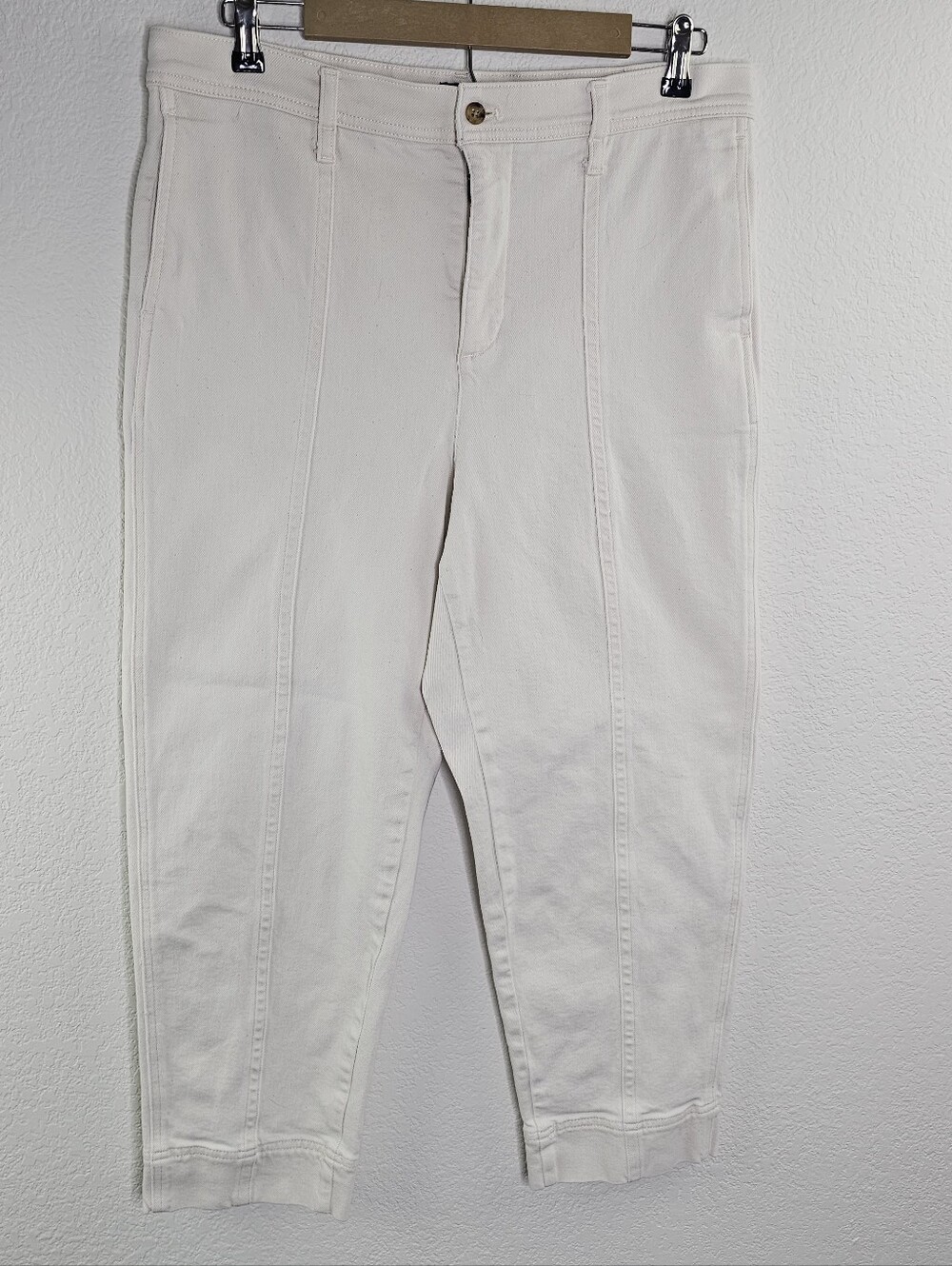 J. Crew Factory Stretch Cropped Denim Cream Pant 31